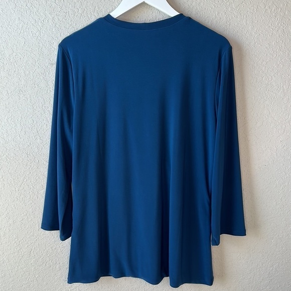 Elegant Blue Wrap Top - Picture 6 of 13